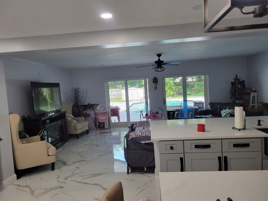 Livingroom area and Sliding doors done